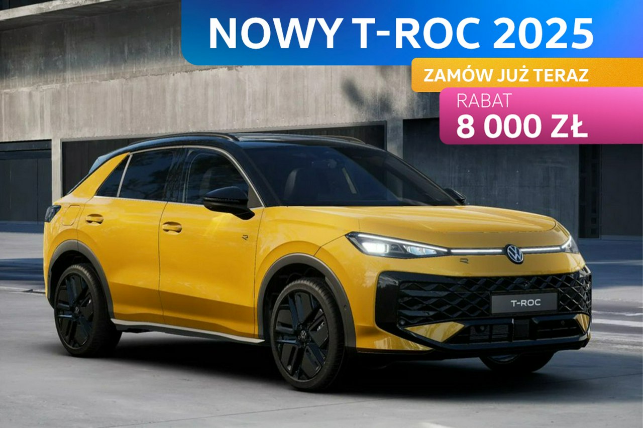 T-Roc NOWY T-ROC 2025! Wersja R-Line 1.5 eTSI 150 KM DSG Zamów już teraz!