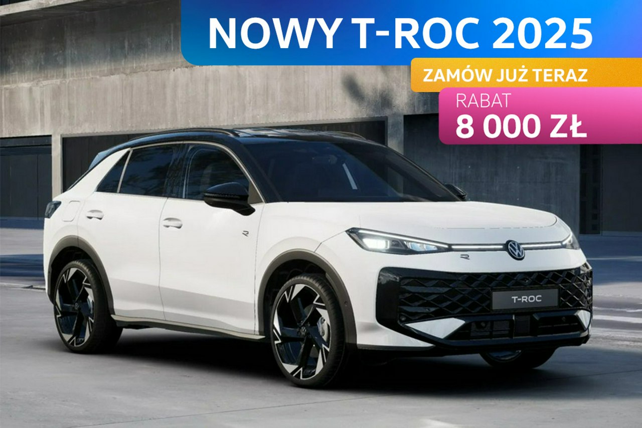 T-Roc NOWY T-ROC 2025! Wersja R-Line 1.5 eTSI 150 KM DSG Zamów już teraz!