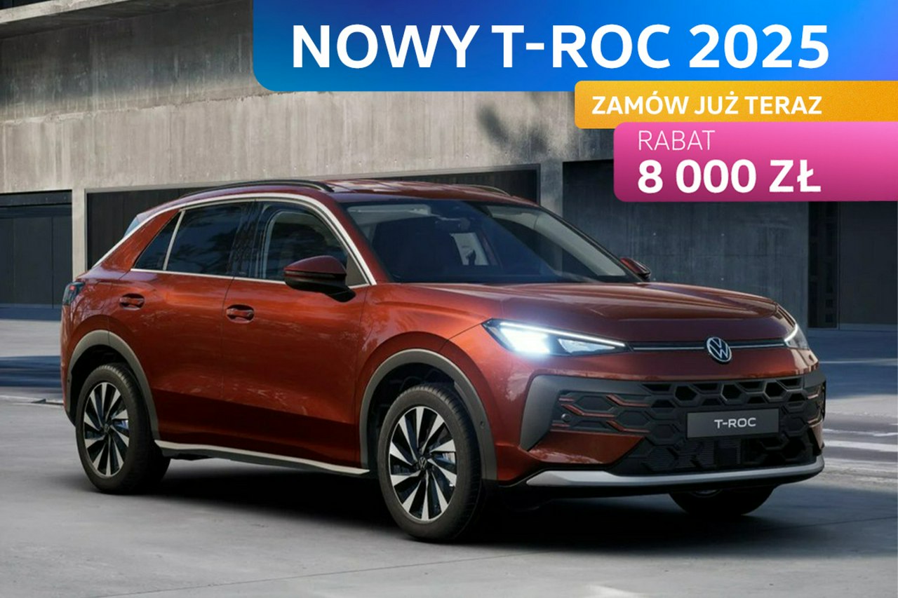 T-Roc NOWY T-ROC 2025! Wersja Life 1.5 eTSI 116 KM DSG Zamów już teraz!