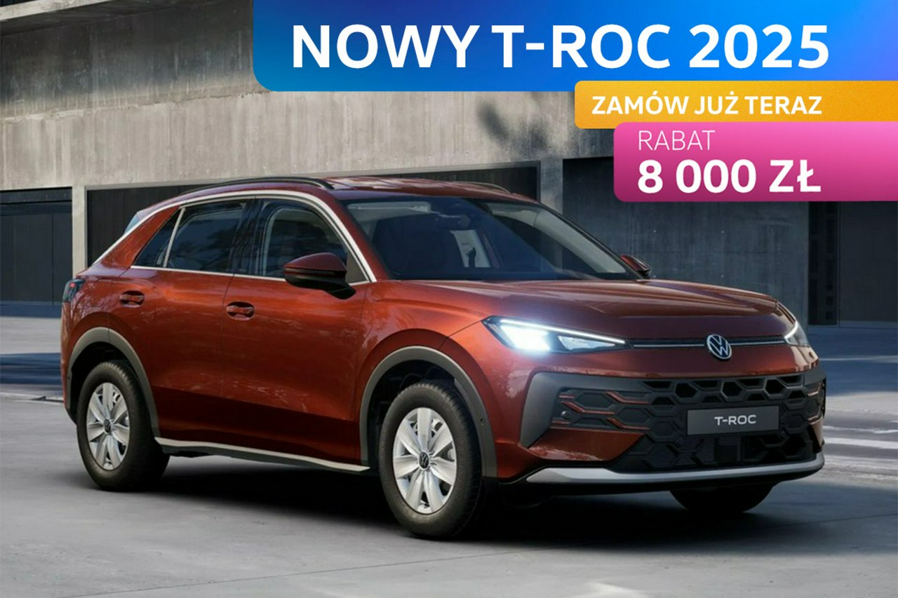 T-Roc NOWY T-ROC 2025! Wersja Trend 1.5 eTSI 116 KM DSG Zamów już teraz!