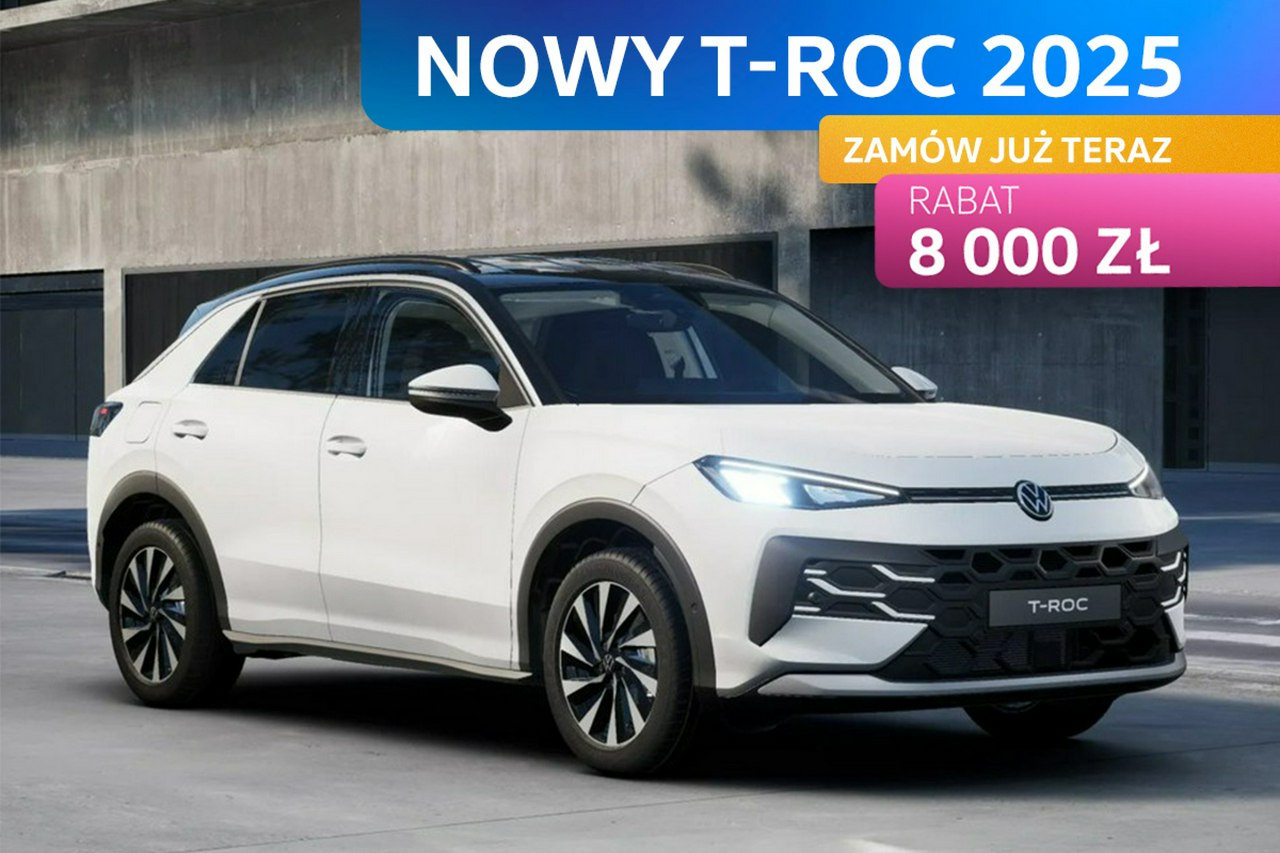 T-Roc NOWY T-ROC 2025! Wersja Life 1.5 eTSI 150 KM DSG Zamów już teraz!