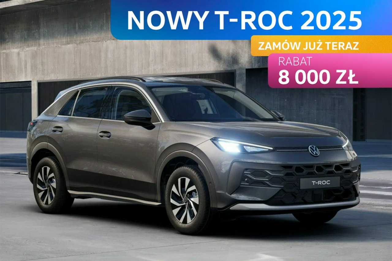 T-Roc NOWY T-ROC 2025! Wersja Life 1.5 eTSI 150 KM DSG Zamów już teraz!