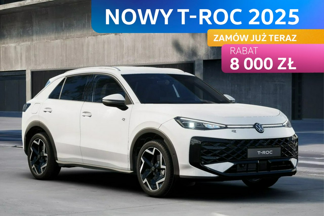 T-Roc NOWY T-ROC 2025! Wersja R-Line 1.5 eTSI 150 KM DSG Zamów już teraz!