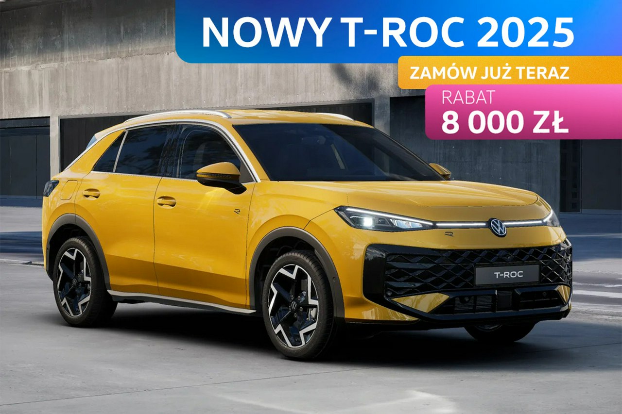 T-Roc NOWY T-ROC 2025! Wersja R-Line 1.5 eTSI 150 KM DSG Zamów już teraz!