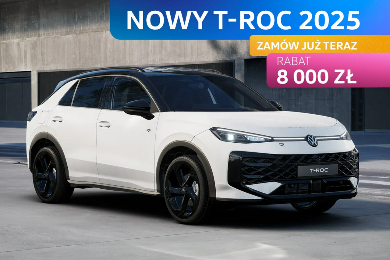 T-Roc NOWY T-ROC 2025! Wersja R-Line 1.5 eTSI 150 KM DSG Zamów już teraz!