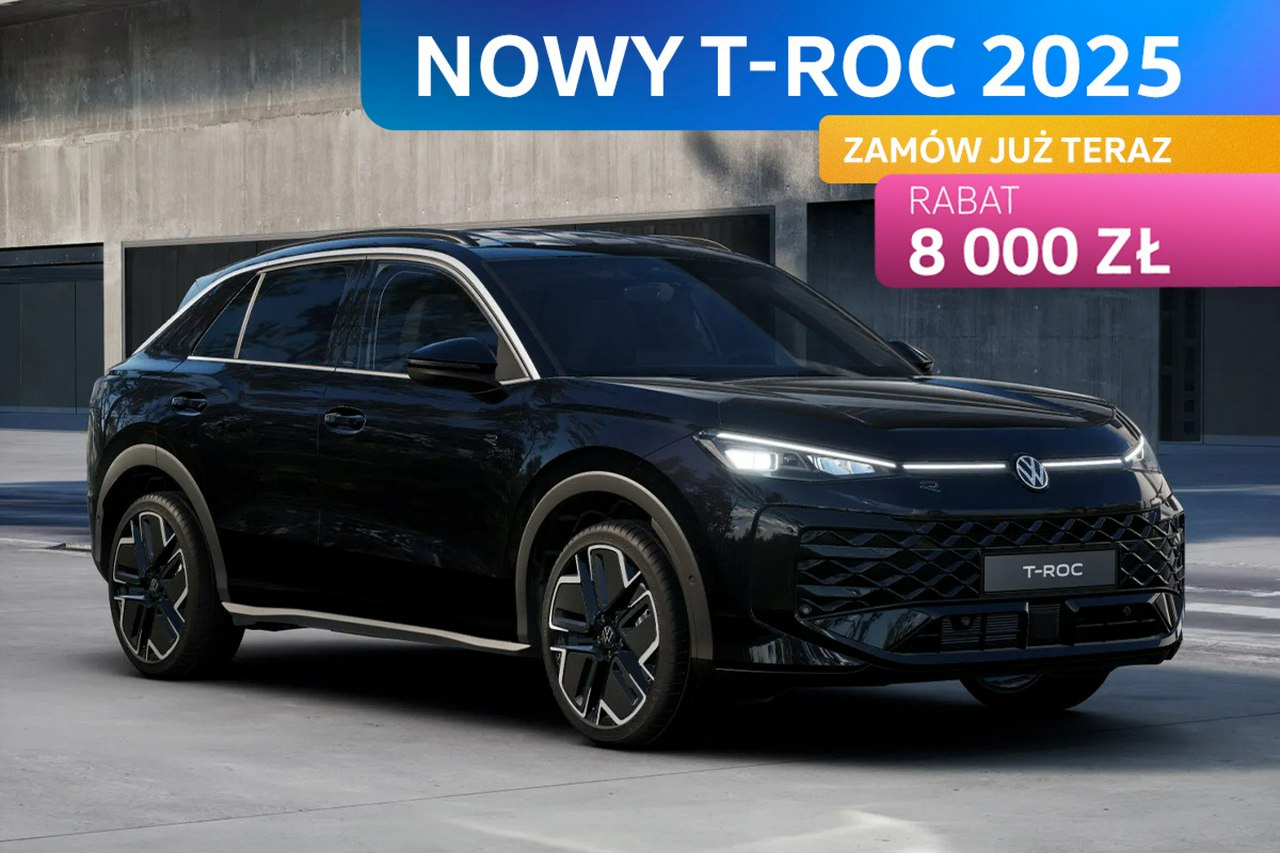 T-Roc NOWY T-ROC 2025! Wersja R-Line 1.5 eTSI 150 KM DSG Zamów już teraz!