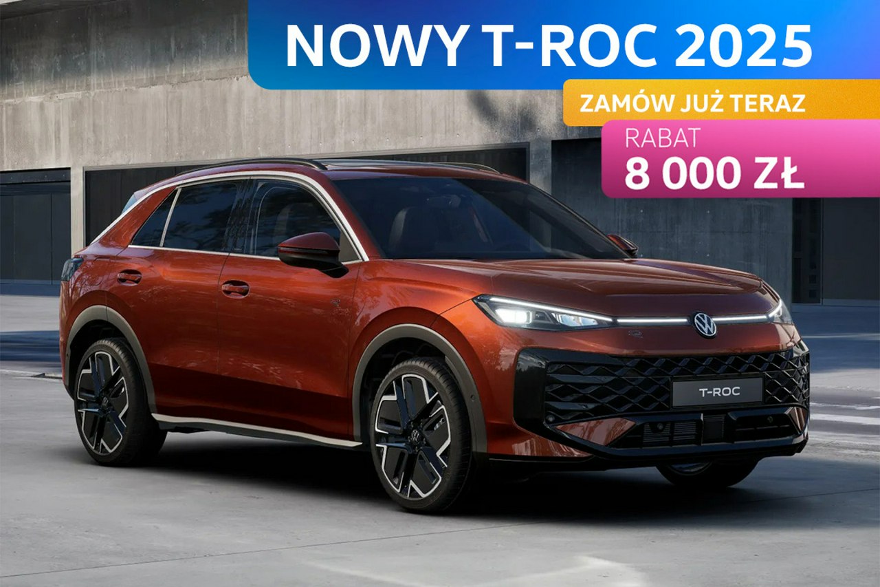 T-Roc NOWY T-ROC 2025! Wersja R-Line 1.5 eTSI 150 KM DSG Zamów już teraz!