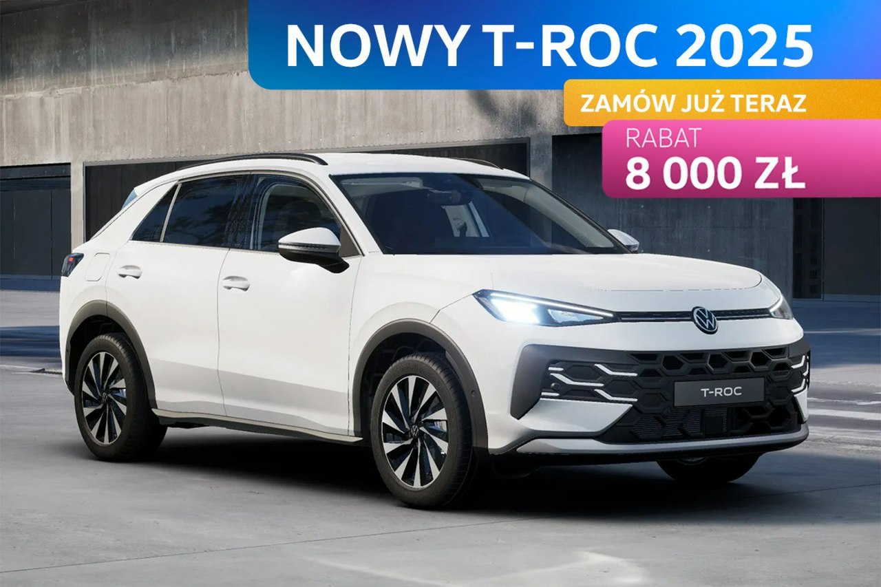 T-Roc NOWY T-ROC 2025! Wersja Life 1.5 eTSI 150 KM DSG Zamów już teraz!
