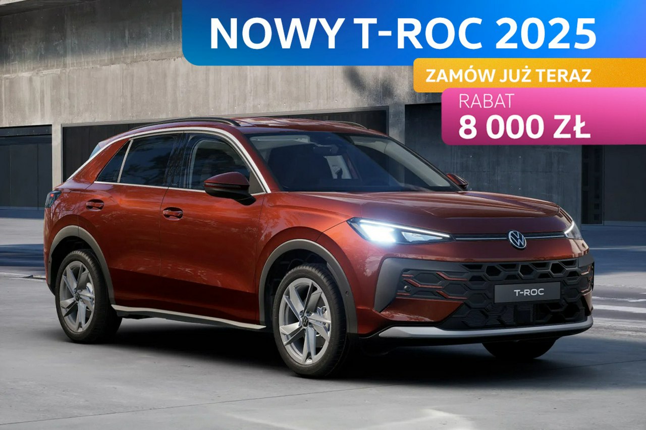 T-Roc NOWY T-ROC 2025! Wersja Life 1.5 eTSI 116 KM DSG Zamów już teraz!