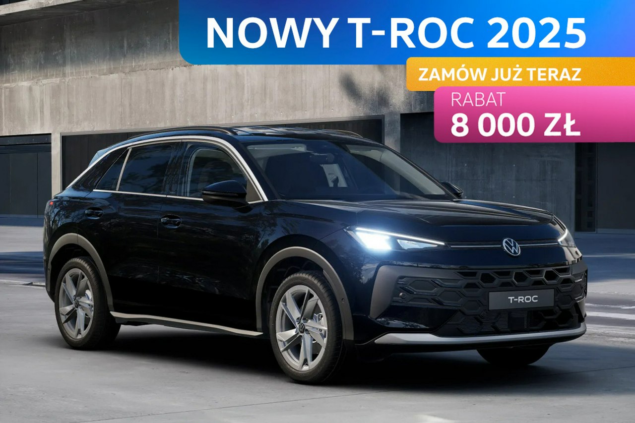 T-Roc NOWY T-ROC 2025! Wersja Life 1.5 eTSI 116 KM DSG Zamów już teraz!